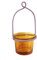 Lote 2 COLGADORES Metal Colgante Violeta con Vaso Cuenco Vela DE TE PORTAVELAS Cristal Naranja
