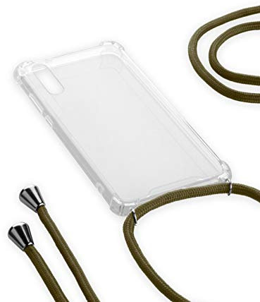 Titan Mobilfunk Zubehör TPU Handy Umhängetasche Handy Kette Hülle Case Cover mit Kordel in der Farbe Gold kompatibel mit Huawei P20