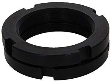MroMax M52 x 1,5 mm runde Muttern aus Karbonstahl, 4 Schlitze, schwarz, 2 Stück