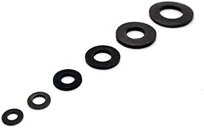 Rondelles caoutchouc M4 M5 M8 ou M10 forme A Noir Lot de 10 (M5 x 10 mm)