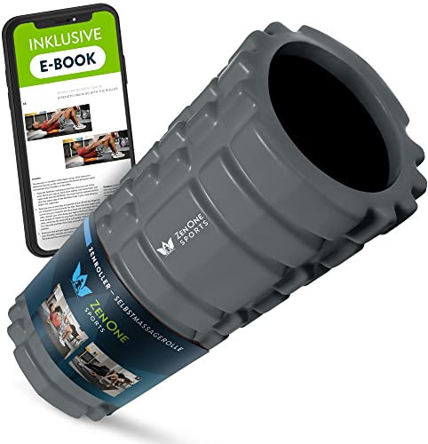ZenOne Sports® Faszienrolle - Ideal für Massage, Rehabilitation & Aktivierung I Massage-Rolle für Wirbelsäule, Rücken, Beine & Mehr I Faszienrolle Wirbelsäule, Foam Roller mit Workout Guide