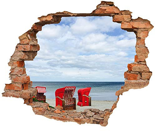 Wandtattoo - Wanddurchbruch mit Aussicht Strandkorb 50 x 41 cm (BxH) - Wandsticker