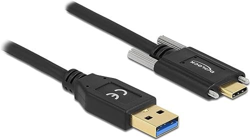 Delock Kabel Typ-A Stecker zu USB Type-C™ Stecker mit Schrauben seitlich 1,5 m