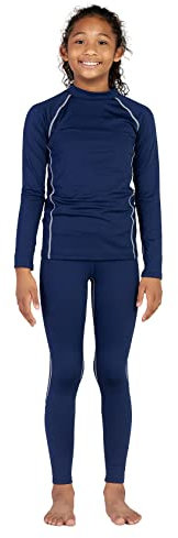 LAPASA Sport Thermounterwäsche Set für Mädchen, atmungsaktive Thermounterhemd und Thermo Leggings, Funktionsunterwäsche Sets für Kinder 4-13 Jahre (Thermoflux G18), Navy blau. 7-8 Jahre