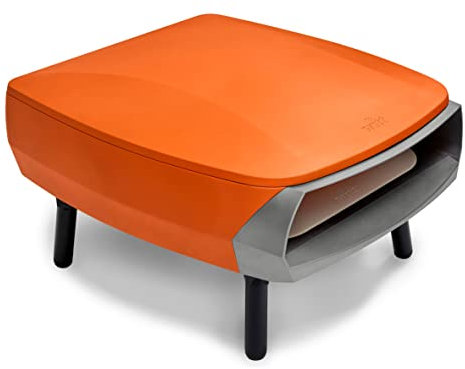 Witt Etna Fermo - Forno per pizza italiana o torta fiamma, corpo in alluminio, design scandinavo, pietra per pizza Ø 40,5 cm, colore: Arancione