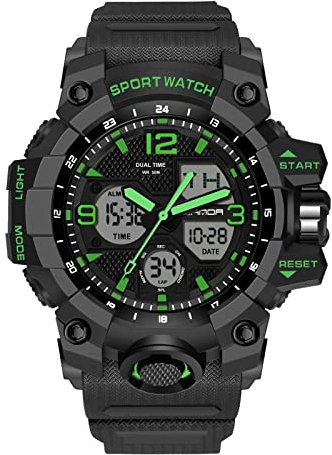 RORIOS Orologio Sportivo Digitale per Uomo con Sveglia All'aria Aperta - Analogico Militare