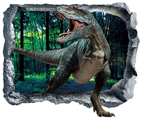 Wandtattoo Dinosaurier 3D Kinderzimmer Wandtattoo Loch in der Wand Wandaufkleber Dino für Schlafzimmer Jugendzimmer Kinder Aufkleber Wandaufkleber DIY Wandsticker (A1)