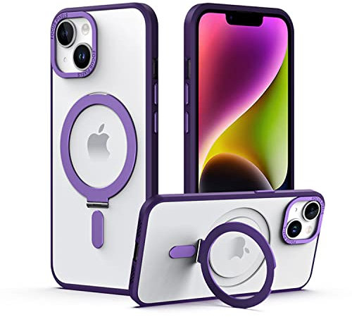 TECHGEAR iPhone 14 Pro Max Stand Case [Fusion Armour Ring] Premium Hybrid Tough Rugged Protective Magnetic Kickstand Case, Compatible with MagSafe Case for iPhone 14 Pro Max 6.7 - Purple