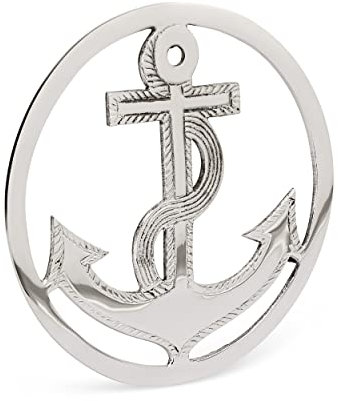 NKlaus 19cm Topf Untersetzer Ankermotiv aus Messing Tischuntersetzer Hitzeschutz 11798