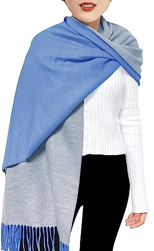 ehsbuy Winter Schals & Tücher für Damen Reversibel Kaschmir Schal Wendbarer Schultertuch Langer Großer Wärmeschal mit Quaste für Hochzeits Geschenke