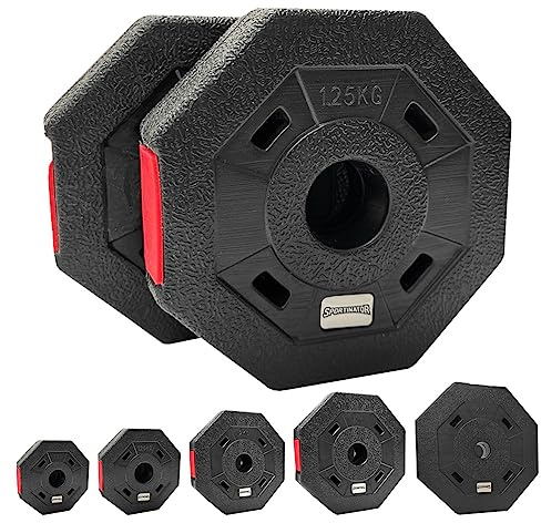 SPORTINATOR® Hantelscheiben 2er-Set | 1 kg / 1,25 kg / 2 kg / 2,5 kg / 4 kg Bumper Plates Fitness Gewichtsscheiben Hantelscheiben