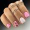 Ceboic 24 Pièces Faux Ongles Court Carrés, Rose Blanc French Press on Nails Ballerine Brillant Ongles à Coller, Acrylique Couverture Complète Faux Ongles Autocollants Reutilisable pour Femme et Fille