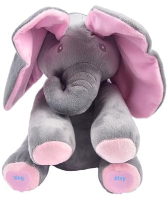 YYZGGLING Jouets électriques en Peluche pour éléphants Éléphant à tête chercheuse avec Yeux Couverts de Musique Petit éléphant Chantant Jouets en Peluche Animaux en Peluche (1)