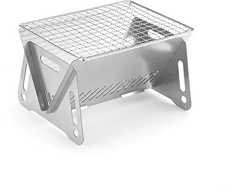 Réchauds De Camping, Four à Barbecue Pliable Avec Barbecue, Four à Charbon En Acier Inoxydable, Barbecue D'extérieur Pour Cuisine En Plein Air, Camping, Pique-nique, Randonnée(210mm*160mm*125mm)