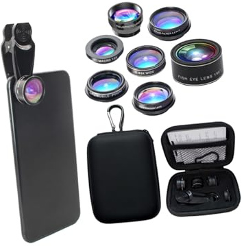 Homoyoyo Mobile Phone Kit Macro Wide Angle Fish Eye Teleconverter Polarized Starlight Scope Kaleidoscope Lenses for Smartphones