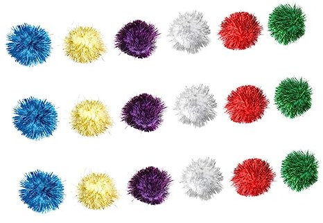 DOITOOL 5 cm Katze Lametta 18 Pack Kätzchen Spielzeug Katze Teaser Spielzeug Pet Farbe Zufällig