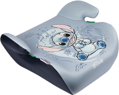 Tataway Disney Stitch seggiolino alzatina auto i-Size ECE R129. Rialzo bimbi 125-150 cm con grafiche di Stitch, seduta azzurra, comfort e sicurezza garantiti per ogni viaggio in auto