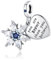 Doyafer 925 Sterling Silber Charme blau Schneeflocke Form und Herz 2-teiliges Set, geeignet für Frauen-Armbänder, Halsketten, Geburtstagsgeschenke