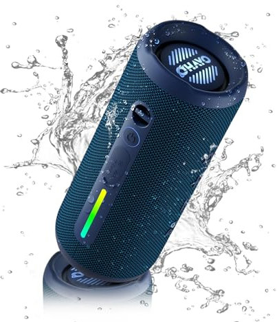 OHAYO Altoparlante Bluetooth portatile, altoparlante wireless impermeabile IPX7 con suono stereo da 24 W, bassi extra attivi, Bluetooth 5.3, doppio accoppiamento, fino a 30 ore di riproduzione per