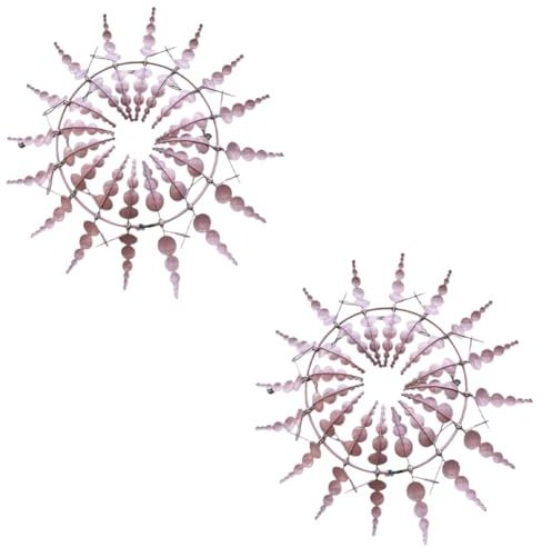 Breeshy Moulin à Vent en Métal Magique Rose Nouveau Moulin à Vent en Métal Cinétique, Adapté à la Cour et au Jardin