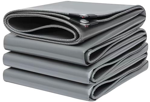 2x3m 3x4m 4x6m Tarpaulin Waterproof Heavy Duty, 420g/m² PVC Tear-Resistant Tarp Plastic Sheet Ground with Eyelets, MultiPurpose Pergola Cover for Garden Furniture Camping Truck, Drsyffsup Grey(2x4m(6.
