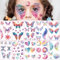 Qpout 10 Blätter Glitter Schmetterling Temporäres Tattoo für Mädchen, Schmetterling Gesicht Tattoo Glitzer Feenflügel Make-up, wasserfeste Fake Tattoos