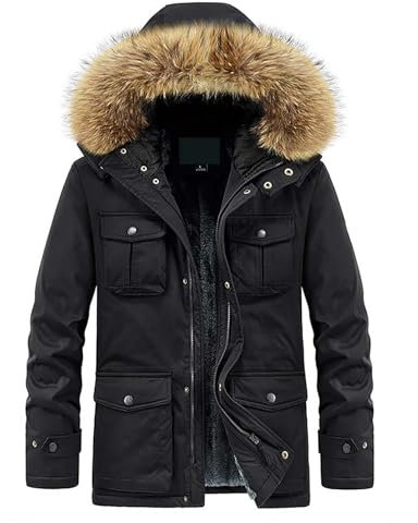 Generisch Herren Outdoor Winterjacke Warme Parka Herren Softshelljacke Wasserdicht Dünne Wasserdichte Jacke Herren Daunenjacke Steppjacke Herren Wasserdicht Sportliche Jacke