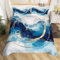Blue Marble Duvet Cover,Modern Abstract Bedding Set,Navy Blue Mixed Golden Lines Comforter Cover for Girls Room Decor,Watercolor Bedspread Cover Single Size with 1 Pillow Case(No Comforter)
