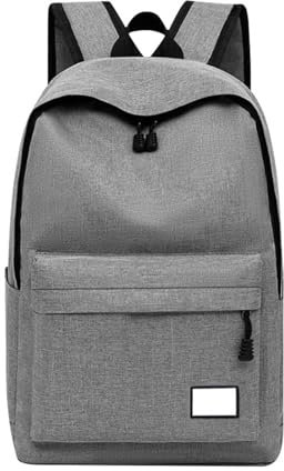 Zaino per laptop universitario zaino per donne uomini borsa per libri con scomparto per computer leggero borsa per libri per studenti piccolo zaino, Grigio, Etichettalia unica