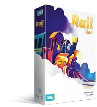 Rail Line (ENG/DE), flip-and-Write Eisenbahnspiel, Familienspiel für 1–4 Spieler ab 8 Jahren, White