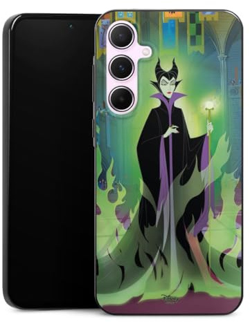 Slim Case extra dünn kompatibel mit Samsung Galaxy A55 5G Silikon Handyhülle schwarz Hülle Maleficent Dornröschen Disney