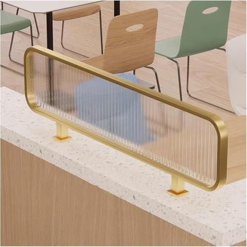 DLAZUM , Dekorative Trennwand, niedriger Paravent für Restaurant, Büro, Restaurant, Tischplattentrenner (Gold, 30 x 80 cm)