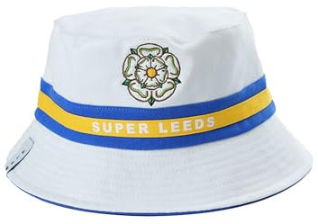 Beyond Happy Leeds Reversible Design Bucket Hat – Unisex, 100% Cotton, Heavy Duty Sun Hat with Yorkshire Rose Emboidery, ALAW Tag - Leeds Football Reversible Hat