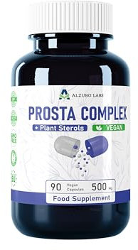 Alzuro Labs Prosta Complex | (Pygeum Africanum, beta-sitosterol, extracto de semilla de calabaza) | 90 cápsulas veganas | Soporte de próstata a altas dosis | Suministro de 3 meses | Probado en