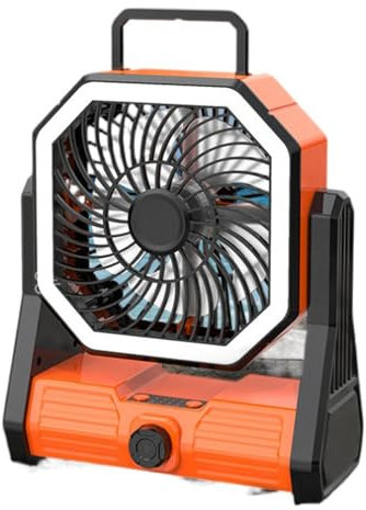 Ventilateur de camping 20 000 mAh avec poignée à crochet pour tente Camping Ventilateurs rechargeables avec lumière LED pour voyage et bureau