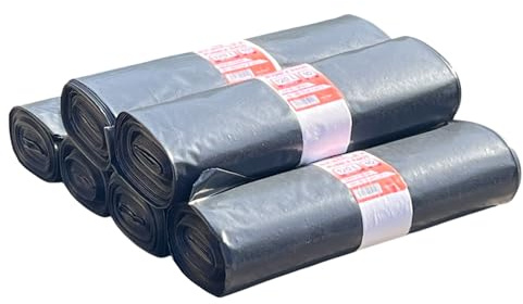 Skimflex Rubble Sacks 120L 240l Heavy Duty 75 Micron | Strong Builders Waste Bags for Rubble, Insulation & Construction Debris Black bin Bags – (60 x 120 litre)
