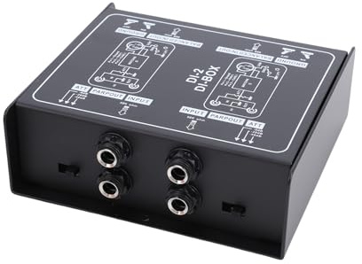 Greensen Gitarren DI-Box, Passive Direct Box Signalumwandler mit 1/4 TRS-Eingang XLR-Ausgang Ground-Lift-Schalter für E-Gitarre Bass Keyboard Recording