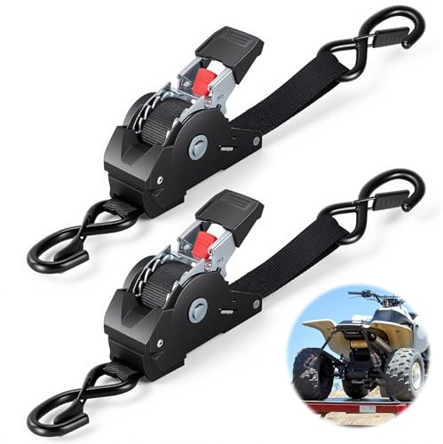 VAYALT 2 Stück Automatik Spanngurt, Spanngurte mit Ratsche, 3m x 25mm, Automatische Spanngurte mit S Haken, 750kg Bruchfestigkeit, für LKW, Motorrad, Anhänger, Fracht, Fahrrad Ratschengurt Schwar