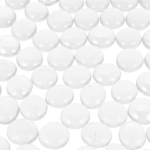 JOINPAYA Gravier de Verre Transparent 16-19 Mm 1 Kg, Perles en Verre Ignifuges pour Foyer et Brasero, Décorations Paysagères D’Aquarium et Jardin, Pierres D’Aquarium Sûres pour Eau Douce