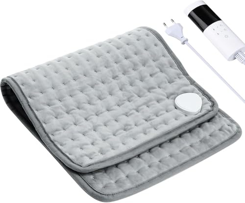 Heizkissen mit Abschaltautomatik 30 X 60cm, Elektrisches Wärmekissen | Wärmekissen 9 Temperaturstufen 4 Timer, Elektrische Heizdecke Klein Wärmematte Maschinenwaschbar für Rücken Nacken Schulter
