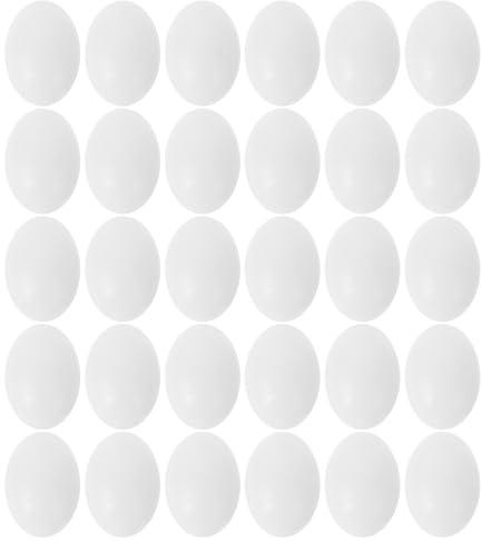 Cabilock Lot de 30 Œufs de Pigeon en Plastique Blanc Réalistes pour Arrêter la Ponte, Décoration pour Restaurant ou Bureau, Améliore la Qualité des Œufs