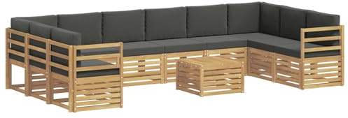 vidaXL Outdoor-Sofagarnitur 8 pcs Weiß und Anthrazit 59 x 59 x 37 cm, Gartenlounge, modernes Sofa für draußen, haltbare Terrassenmöbel, Coole Sitzgruppe