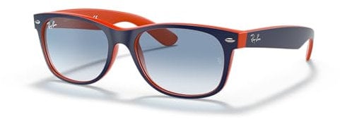 Ray-Ban Unisex - Erwachsene Sonnenbrille New Wayfarer, Gr.52mm (Gestell: blau, Gläser: kristall verlauf hell blau)