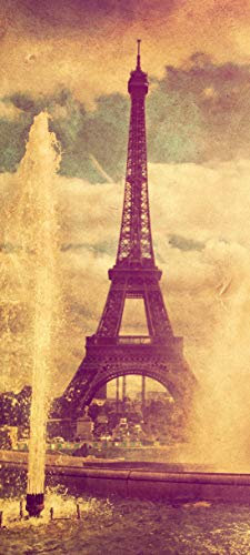 Bilderdepot24 Türtapete selbstklebend Eiffelturm Retro Paris 90x200 cm - einteilig Türaufkleber Türfolie Türposter - Bauwerk Frankreich