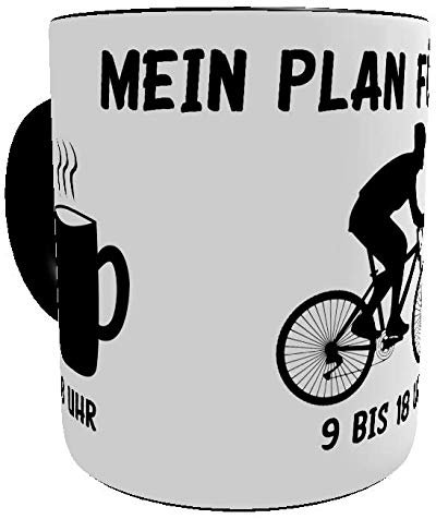 Kinderlampenland Lustige Sprüchetasse - Mein Plan für heute: Kaffee, Mountainbiken und Bier! Tolles Geburtstagsgeschenk für Radfahrer (Mountainbiker)