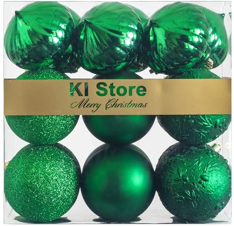 Busybee Unbekannt Palline di Natale 20 Pezzi 8 cm Verde Palline Natalizie Ornamento di Palla di Natale per la Decorazione dell'albero di Natale