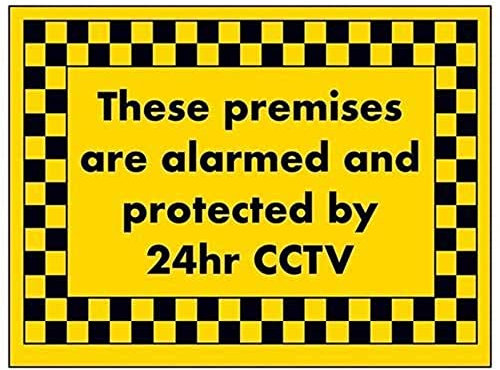 V Safety Premises Alarmed And Protected By CCTV Sign - 200mm x 150mm - 1mm Rigid Plastic
