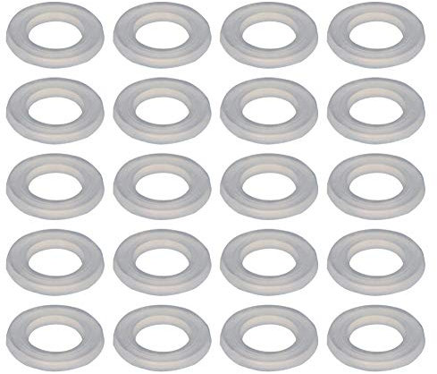 Othmro Lot de 100 rondelles plates en nylon M6 11 mm OD 6 mm ID 0,8 mm d'épaisseur pour robinet, tuyau d'eau, transparent