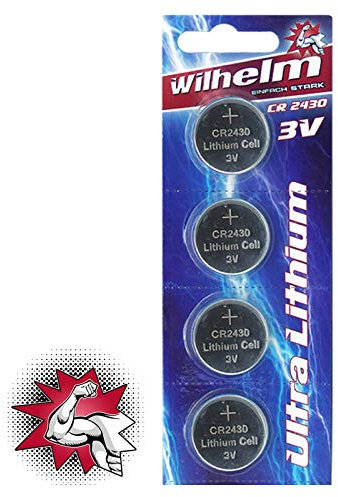 4 x CR2430 WILHELM Lithium Knopfzelle 3V 270mAh ø24,3x3,0mm Batterie DL 2430