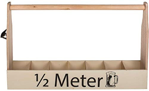 ootb 1/2 Meter Bier für 7 Flaschen Bierträger inkl. Flaschenöffner Flaschenkorb Flaschenträger Geschenkidee Partygeschenk